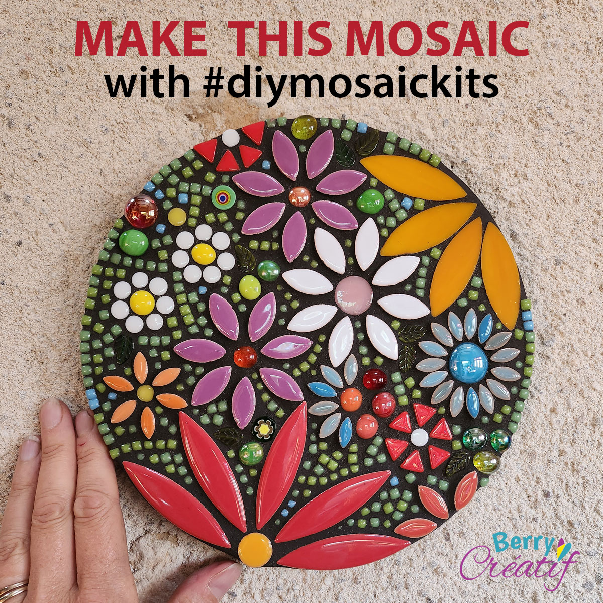 Kit mosaïque Fleur Romaine - DIY - artisanat et bricolage pour adulte -  cadeau idéal fait main : : Produits Handmade